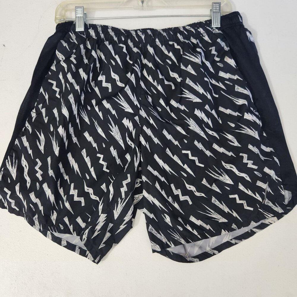 Nike Shorts Mens Chllgr 7in Dri-Fit Athletic Running Shorts Black White Print M